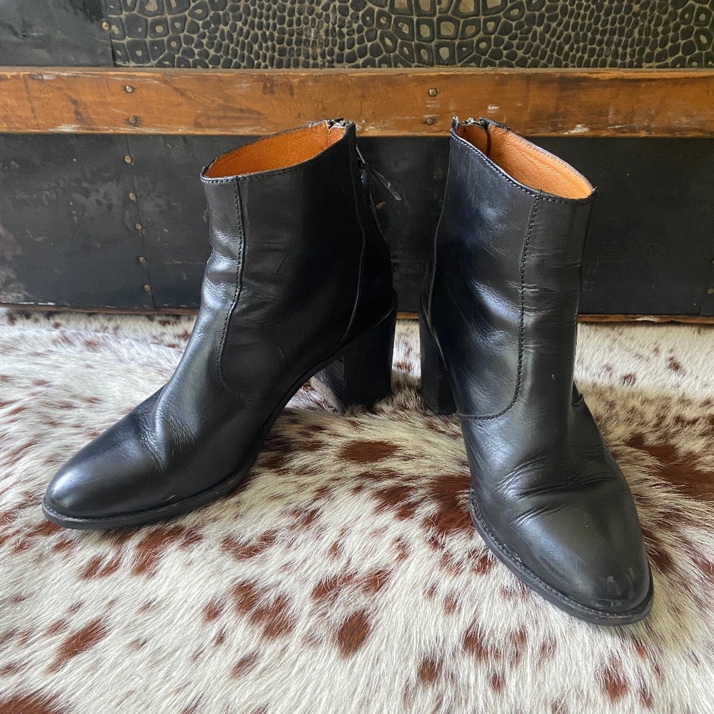 Madewell Ames stacked heel booties